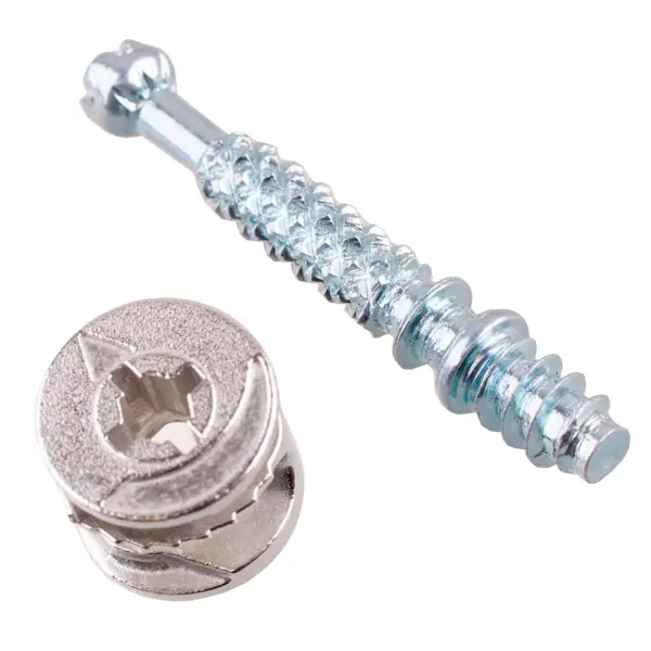 Набор эксцентриковых стяжек 18x34 мм сталь цвет серебро 4 шт.